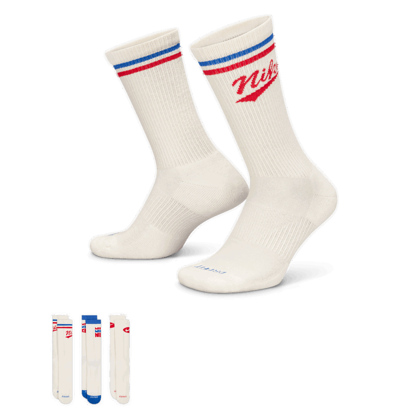Sokker Nike Everyday Plus Mid-Calf Socks (3 Pairs) Hvid | HJ9336-901