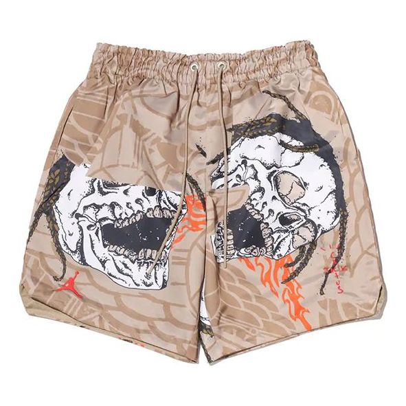 Shorts Jordan Jordan x Travis Scott Crossover Skeleton Print Casual Shorts Beige | CZ0167-247, 0