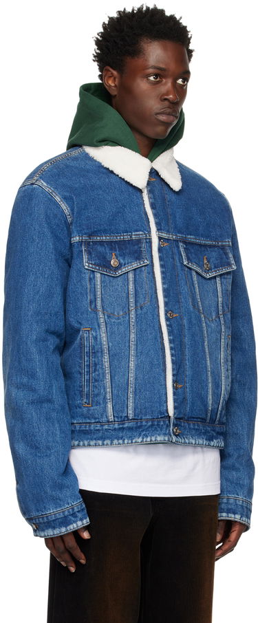 Jakke We11done We11done Regular-Fit Sherpa Denim Jacket Blå | WD-DJ3-22-362-U-BL, 1