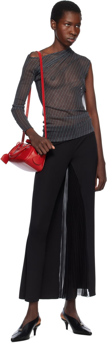 Bukser Courrèges Courrèges Infinity Pleats Jersey Trousers Sort | 225JPA325JS0220, 3