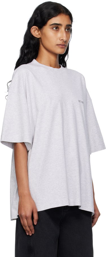 T-shirt VETEMENTS Vetements Logo Regular Fit T-Shirt Grå | UH76TR100G, 1
