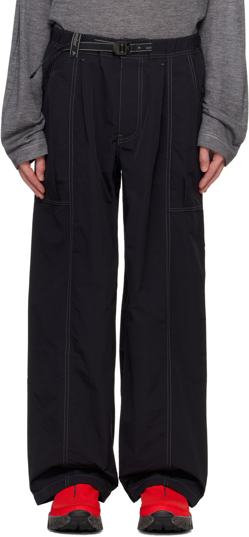 Bukser and wander Crinkled Nylon Trousers Sort | 5744282182
