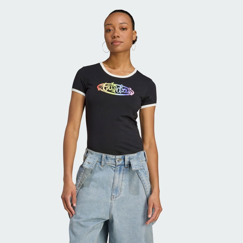 T-shirt adidas Performance adidas x Jeremy Scott Pride Graphic Fitted Tee Sort | JW0830