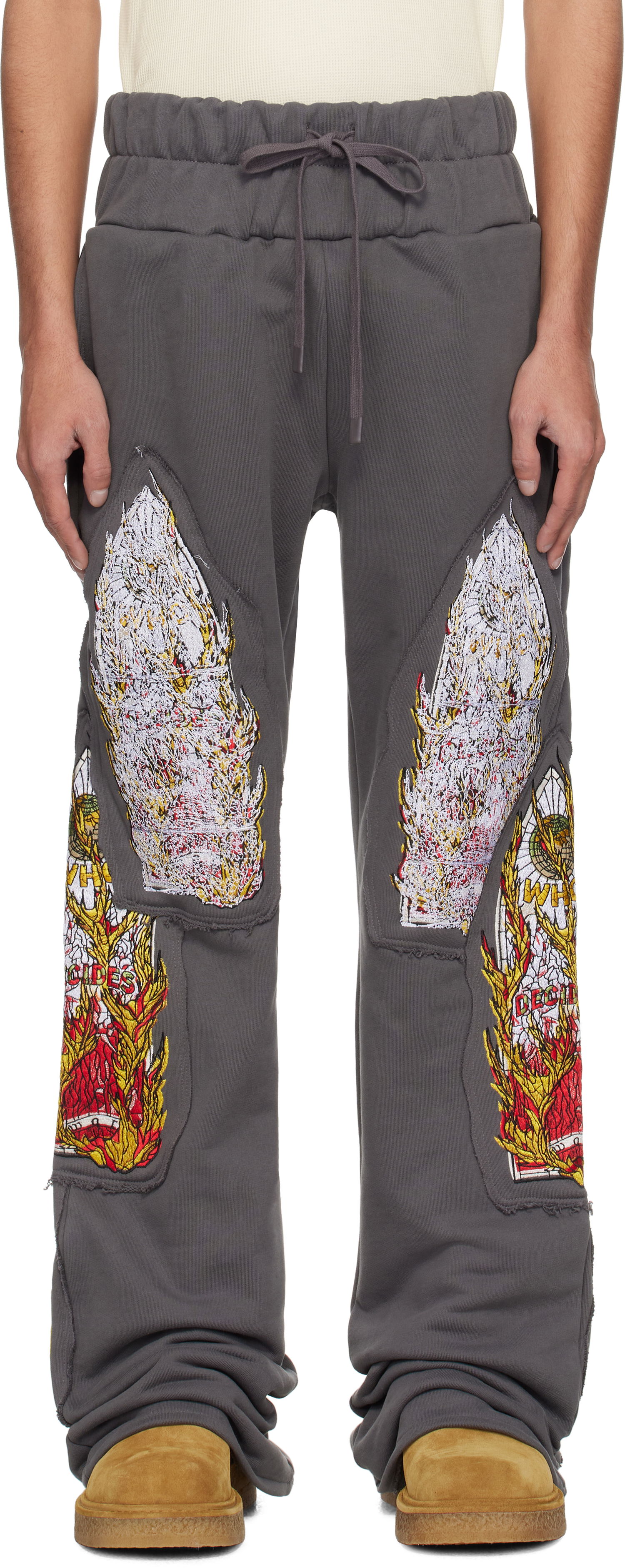 Joggingbukser Who Decides War Who Decides War Triple Flame Glass Sweatpants Grå | 1121110021SS25, 0