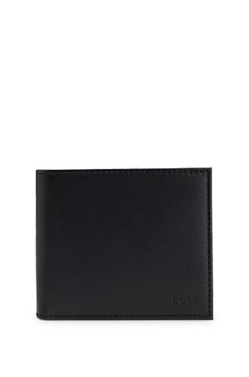 Tegnebog BOSS Leather wallet with logo lettering Sort | 50548811