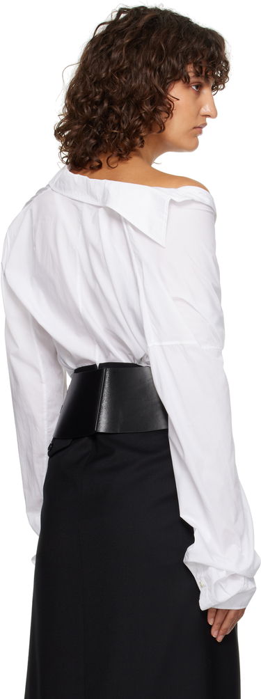 Skjorte Ann Demeulemeester Ann Demeulemeester Aida Metal Ring Belt Hvid | 2402-U-BE20-LT128-099, 2