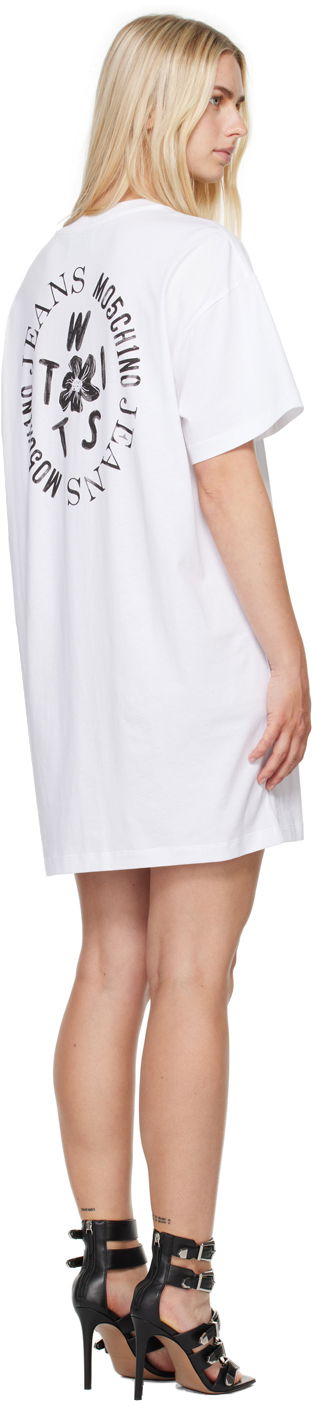 Kjole Moschino Moschino Jeans Printed Logo T-Shirt Dress Hvid | 242K10456, 2