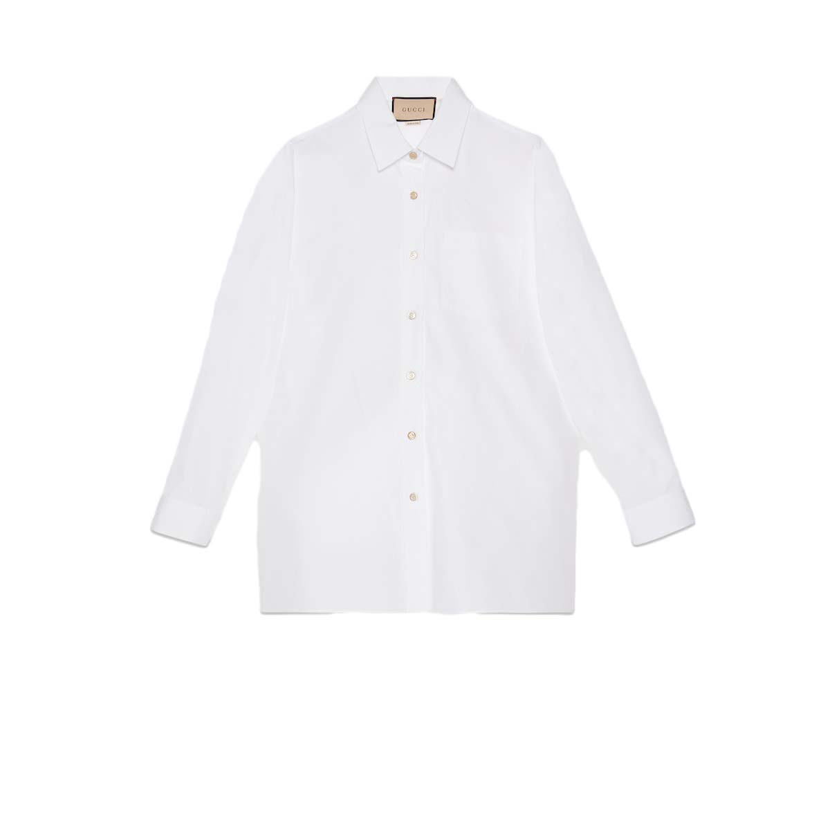 Skjorte Gucci Cotton Shirt Hvid | 759790 ZAOXQ 9000, 0