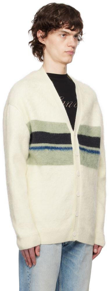 Sweater LANVIN Lanvin Striped Brushed Mohair Cardigan Hvid | RM-CA0034-K052-P25, 1