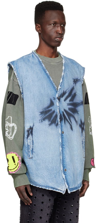 Vest We11done We11done Sleeveless Denim Vest Blå | WD-DV1-22-331-M-BL, 1
