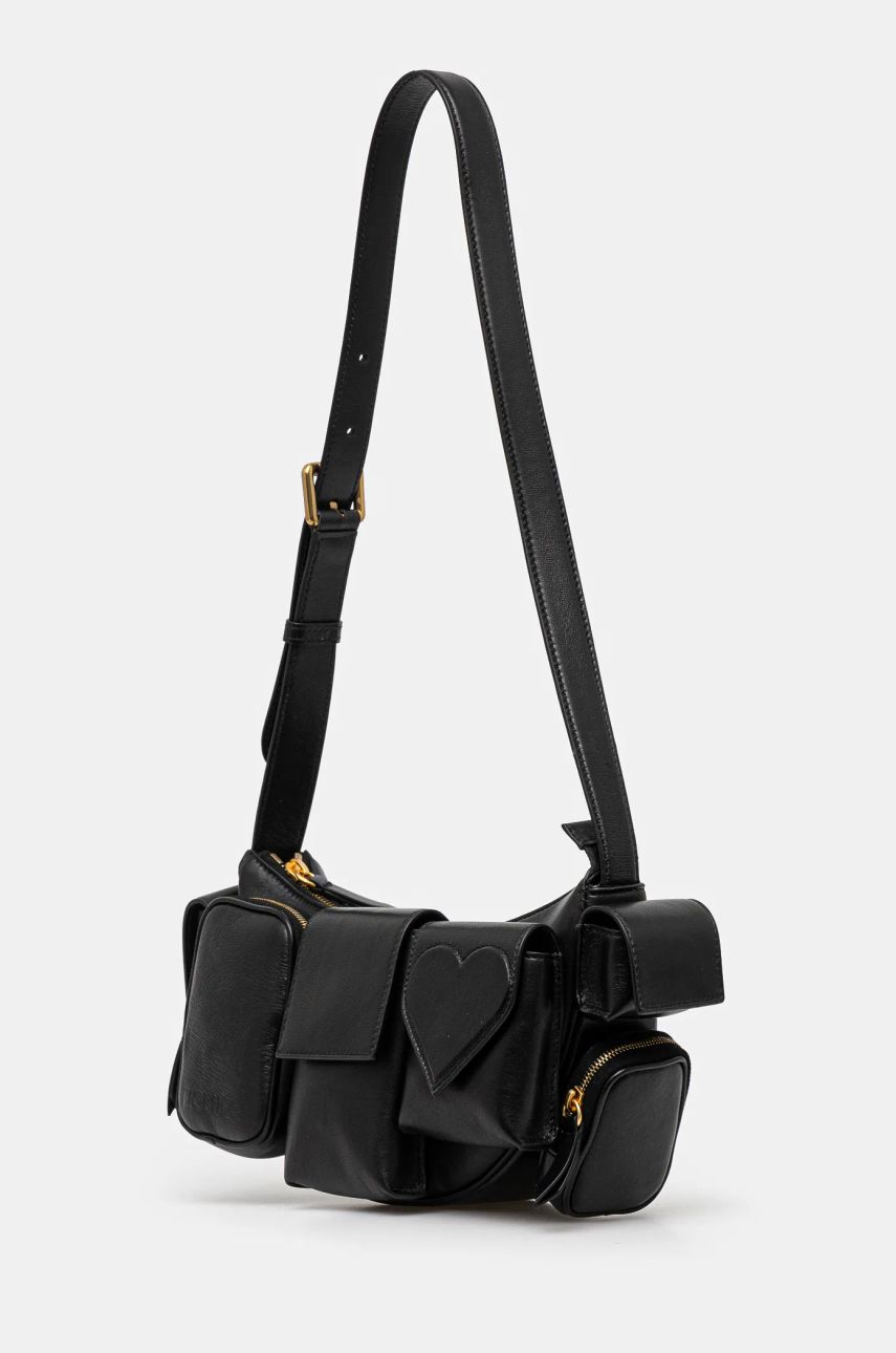 Taljetaske Fiorucci Multi-Pocket Leather Waist Bag Sort | U01FPABA123LE04BK01, 1