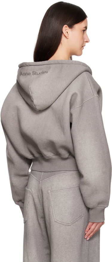 Sweatshirt Acne Studios Acne Studios Cropped Zip Hoodie Grå | AI0159-, 2
