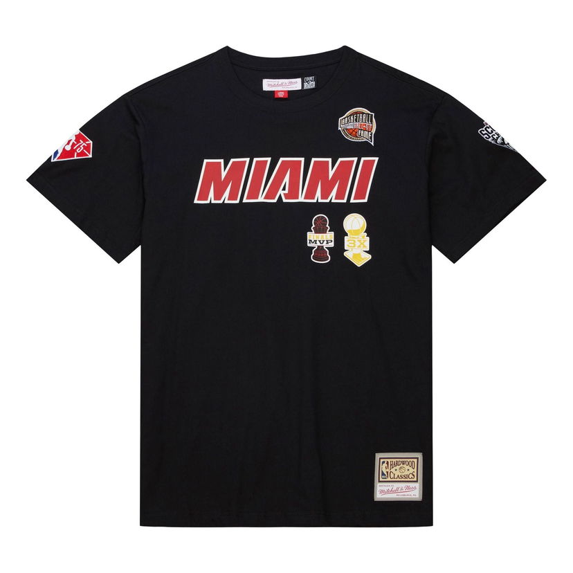 T-shirt Mitchell & Ness NBA Heat HOF T-Shirt 'Dwayne Wade 3' Sort | TCRW6862-MHEYYDWABLCK