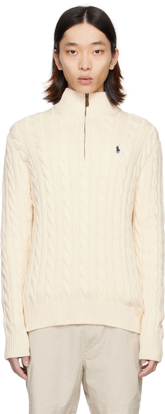 Sweater Polo by Ralph Lauren Embroidered Sweater Beige | 710810841015