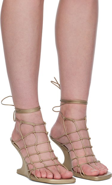 Tilbehør Rick Owens Rick Owens Hollywood Web Cantilever Heeled Sandals Metalisk | RO01E7856 LLPM, 3