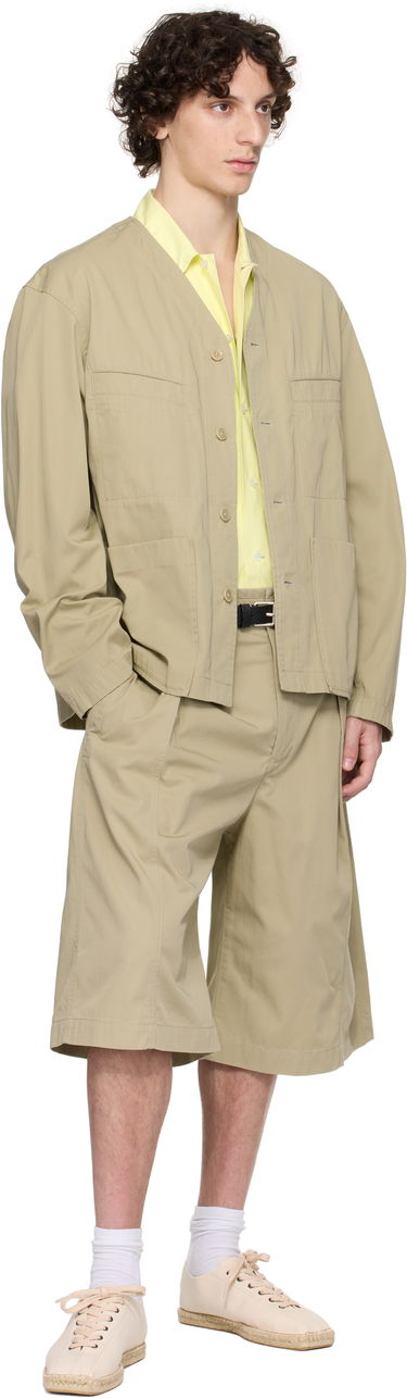 Skjorte LEMAIRE Lemaire Collarless Overshirt Beige | OV1011 LF1352, 3