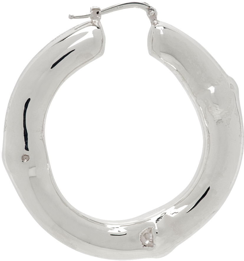 Øreringe Jil Sander Polished Single Hoop Earring Metalisk | J29VG0020_J12029
