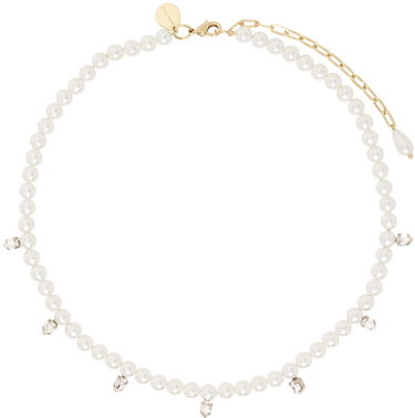 Halskæde Simone Rocha Simone Rocha Pearl & Crystal Dagger Choker Necklace Hvid | NKS65 0913, 0