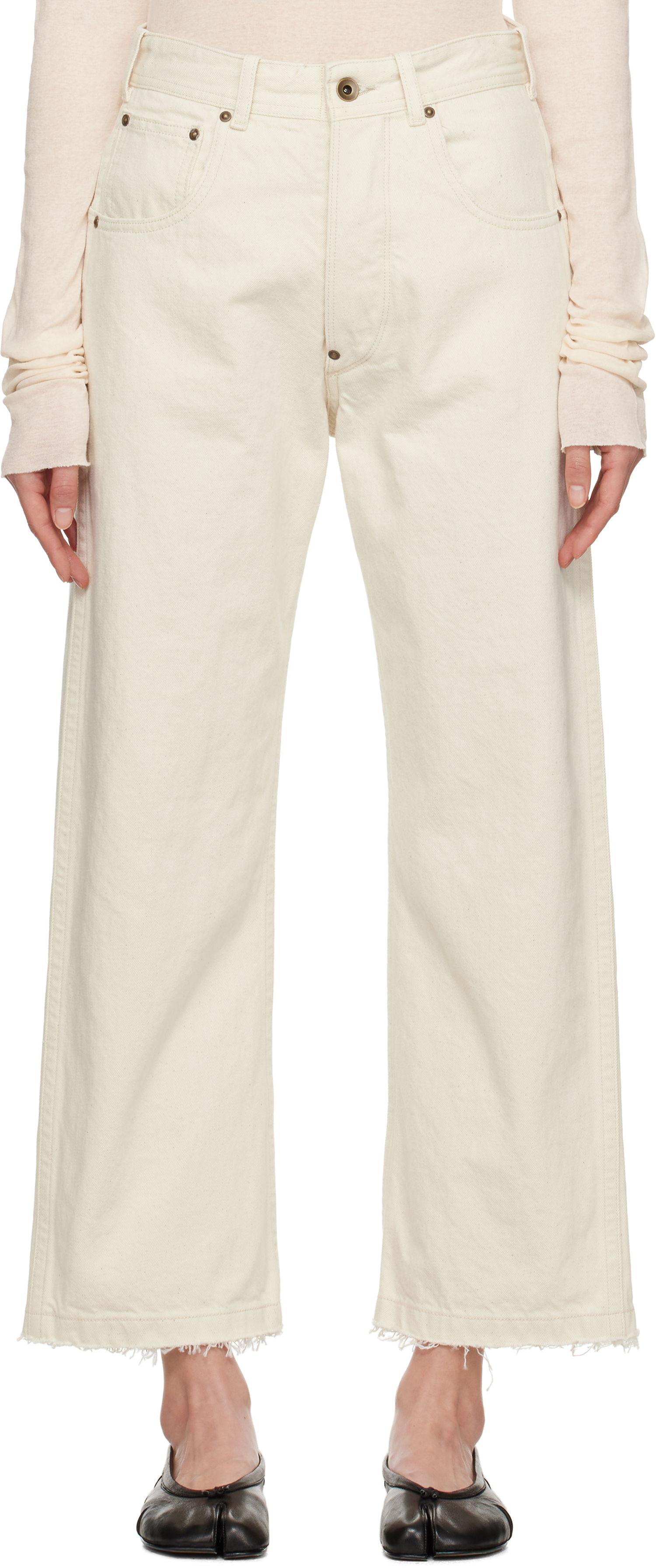 Jeans Maison Margiela Maison Margiela Frayed Jeans Hvid | S50LA0240 M30026, 0