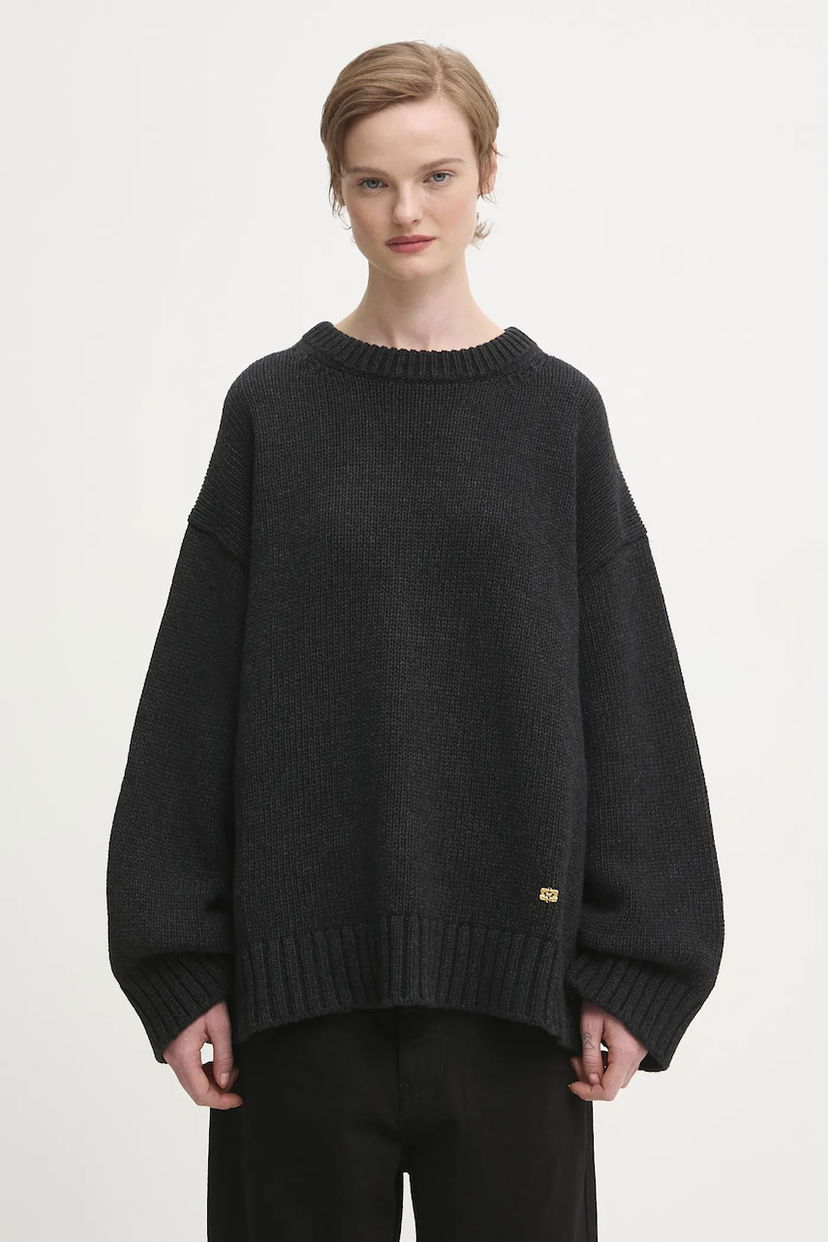 Sweater GANNI Chunky Wool Mix Grå | K2610