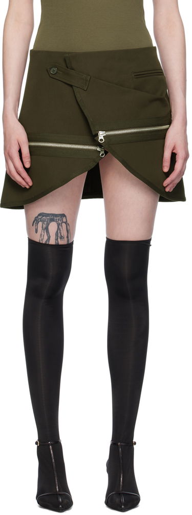 Nederdel Courrèges Courrèges Asymmetrical Zippered Miniskirt Grøn | 224CJU166CO0117, 0