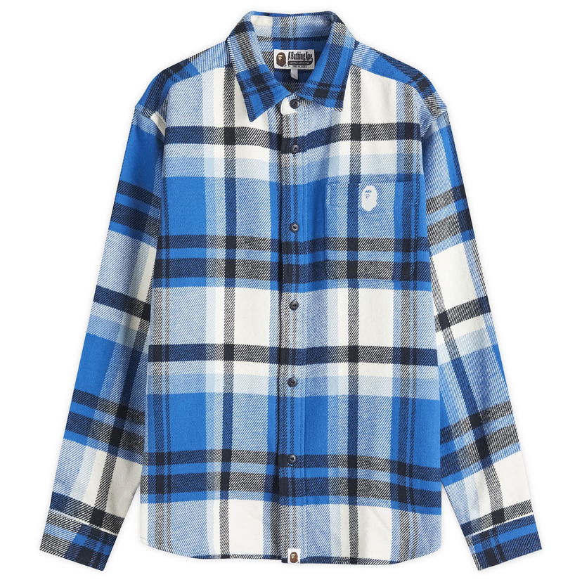 Skjorte BAPE Checked Overshirt Blå | 001SHK801004M-BLU