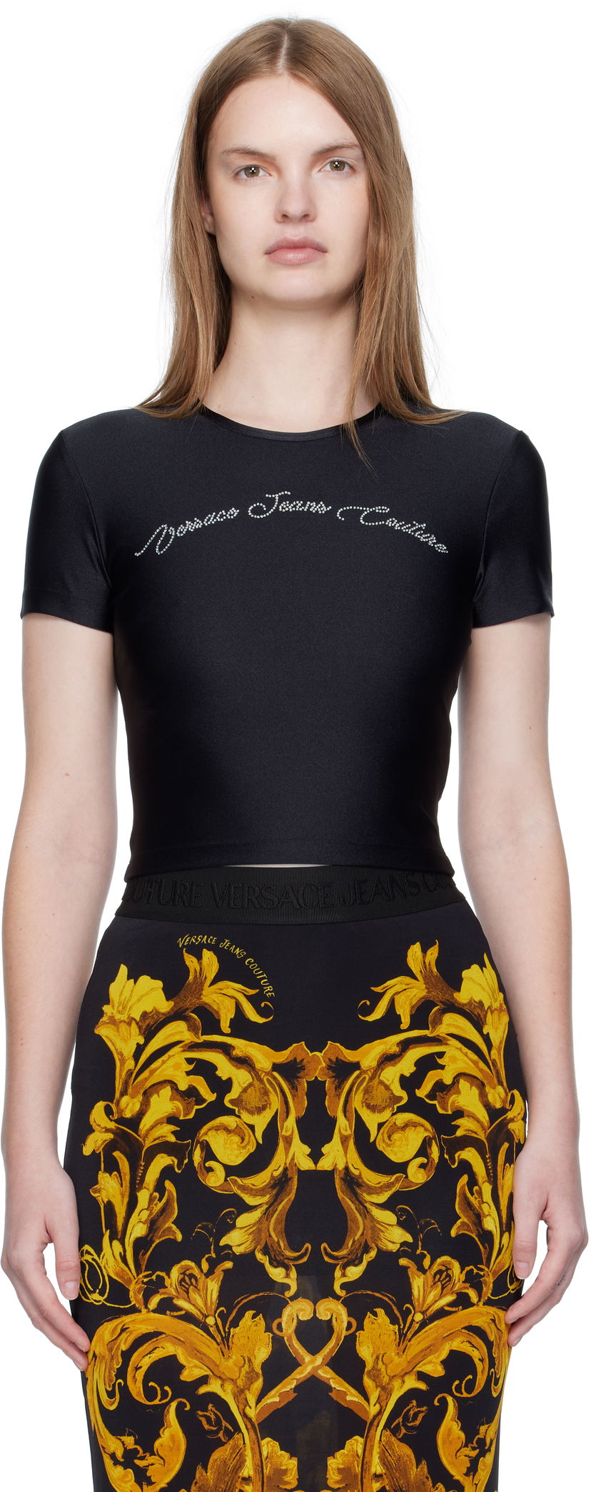 T-shirt Versace Versace Jeans Couture Logo T-Shirt Sort | E79HAH6A2_EN0008