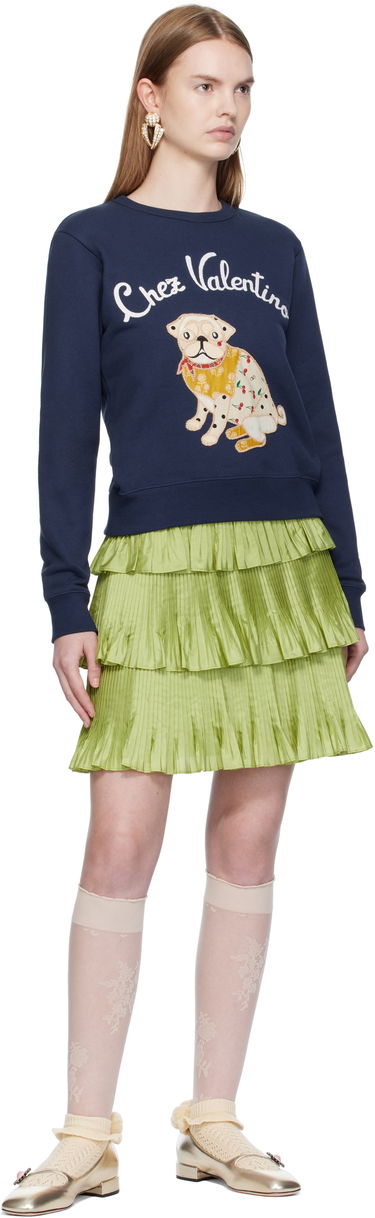 Sweatshirt Valentino Valentino 'Le Chien De La Maison' Appliqué Sweatshirt Mørkeblå | 7B3MF24Z9L8, 3
