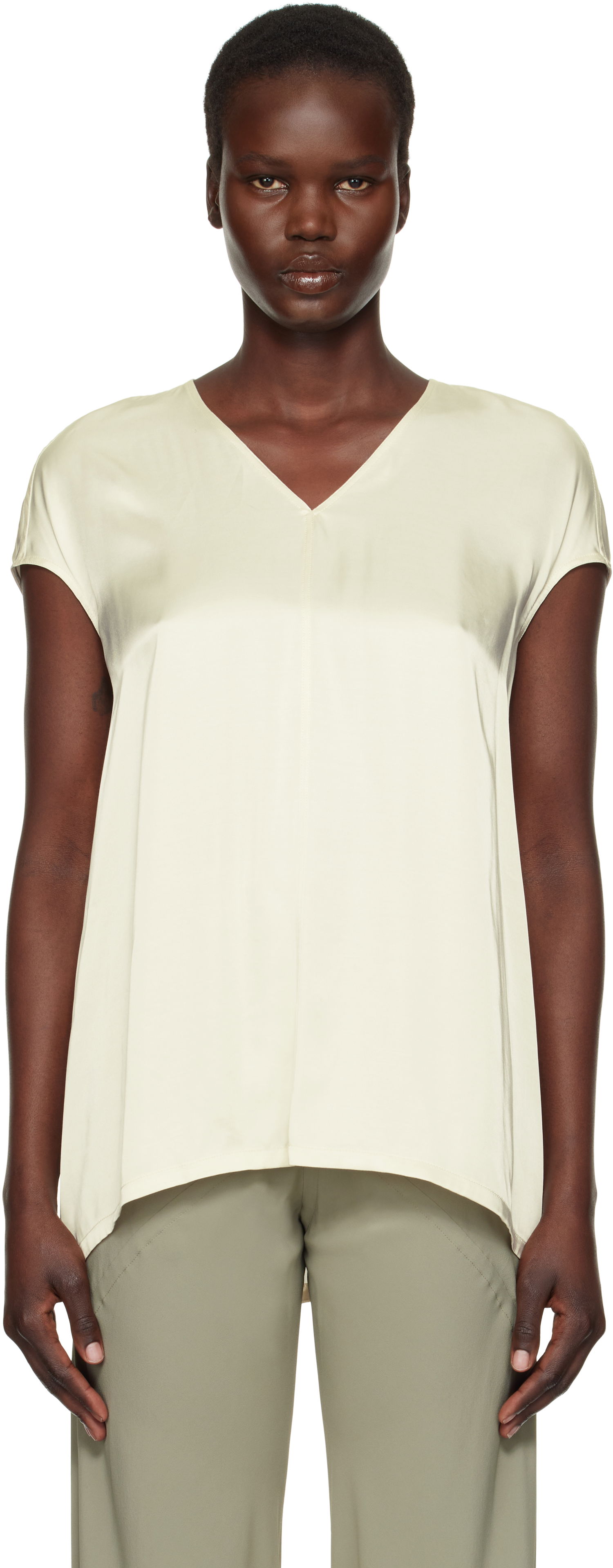 T-shirt Rick Owens Rick Owens Hollywood Floating T-Shirt Beige | RP01E7256 SCH, 0