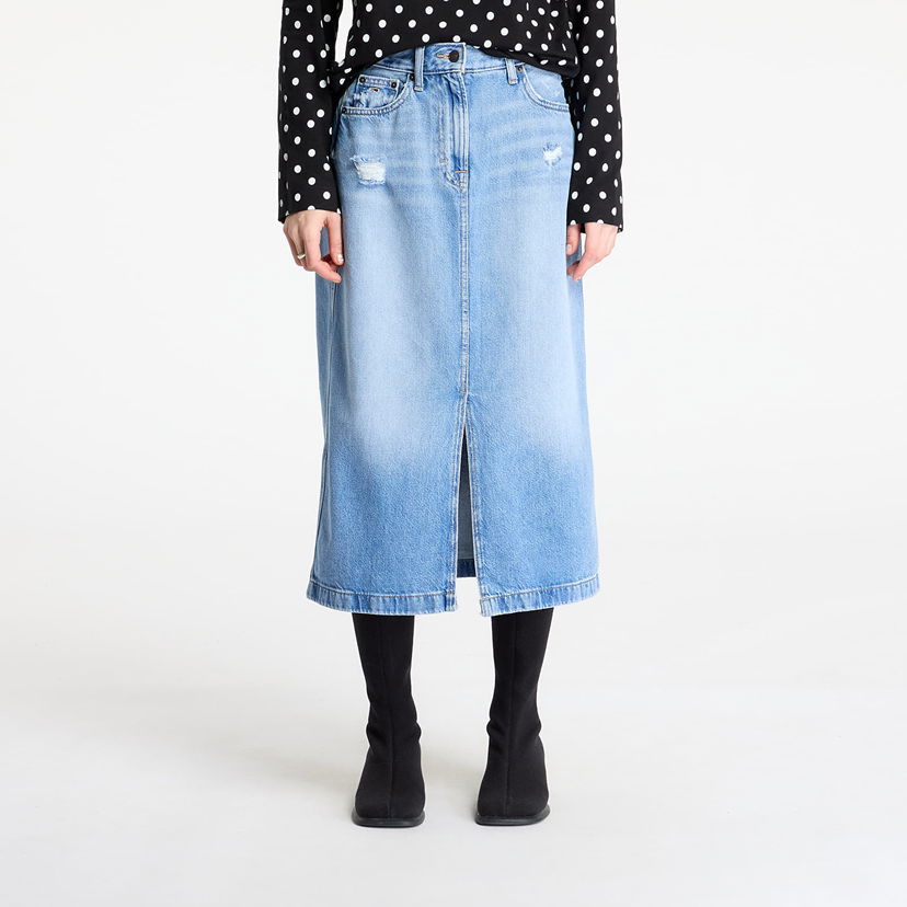Nederdel Tommy Hilfiger Tommy Jeans Claire Midi Denim Skirt Blå | DW0DW21292 1AB