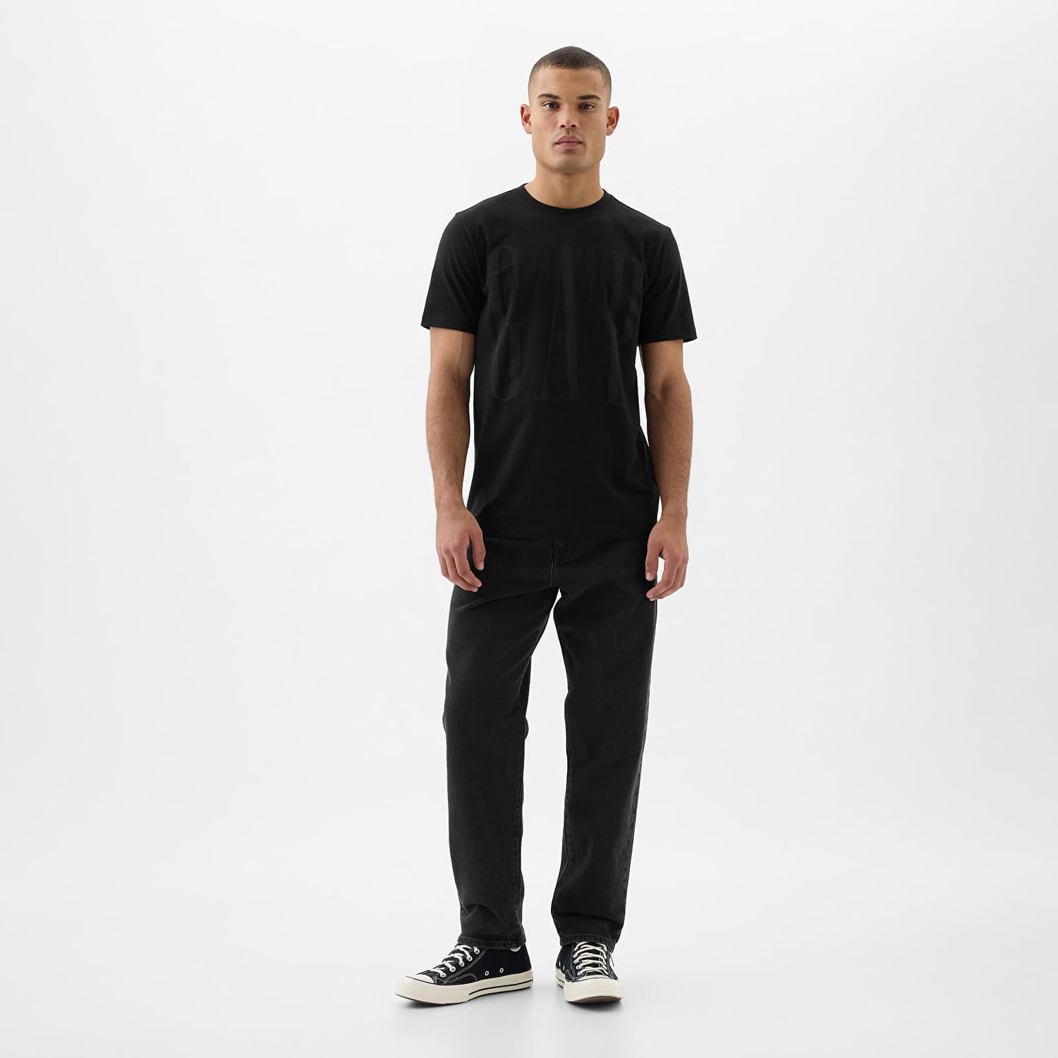 T-shirt GAP Logo Tee True Black V2 Sort | 866774-00, 1