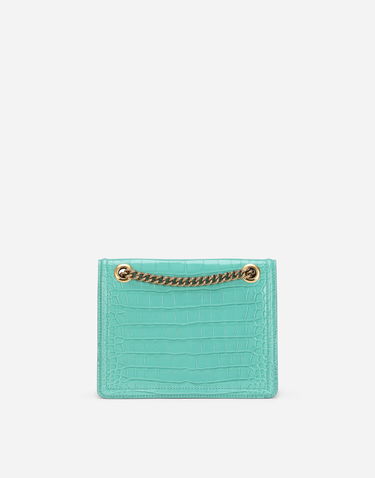 Håndtaske Dolce & Gabbana Dolce & Gabbana Devotion Crocodile Skin Medium Bag Turkis | BB6641A2R0887117, 3