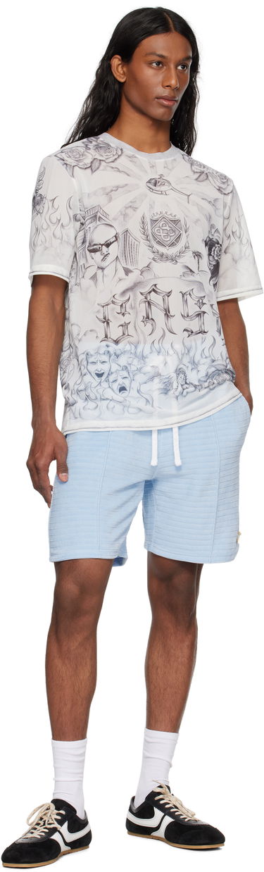 T-shirt Casablanca Casablanca Tattoo Mesh T-Shirt Hvid | MS25-TP-071-01, 3