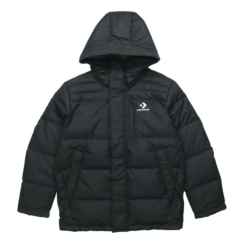 Puffer jakke Converse Feather Down Jacket Sort | 10019321-A02