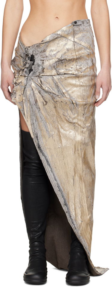 Nederdel Rick Owens Rick Owens DRKSHDW Hollywood Soft Edfu Long Denim Maxi Skirt Metalisk | DS01E3348 SGMC, 0