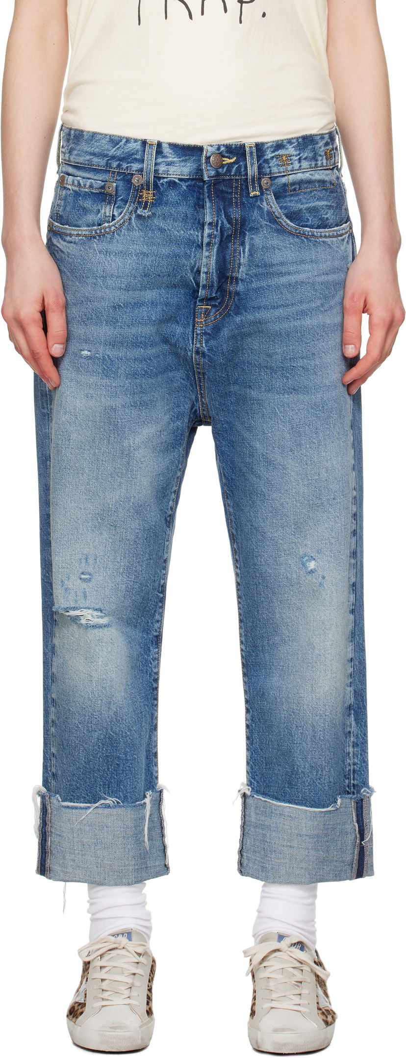 Jeans R13 R13 Tailored Drop Cropped Jeans Blå | R13W6452-D283C