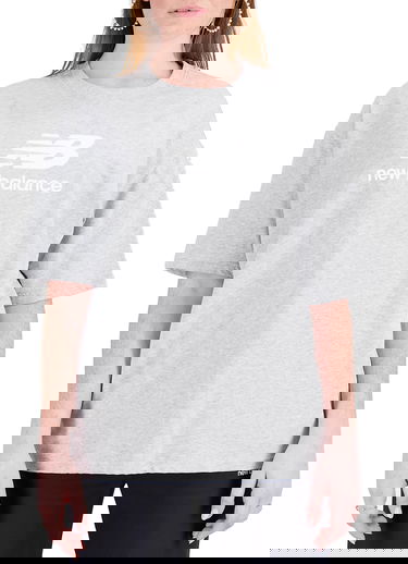 T-shirt New Balance Essentials Stacked Logo Grå | wt31519-ag, 0