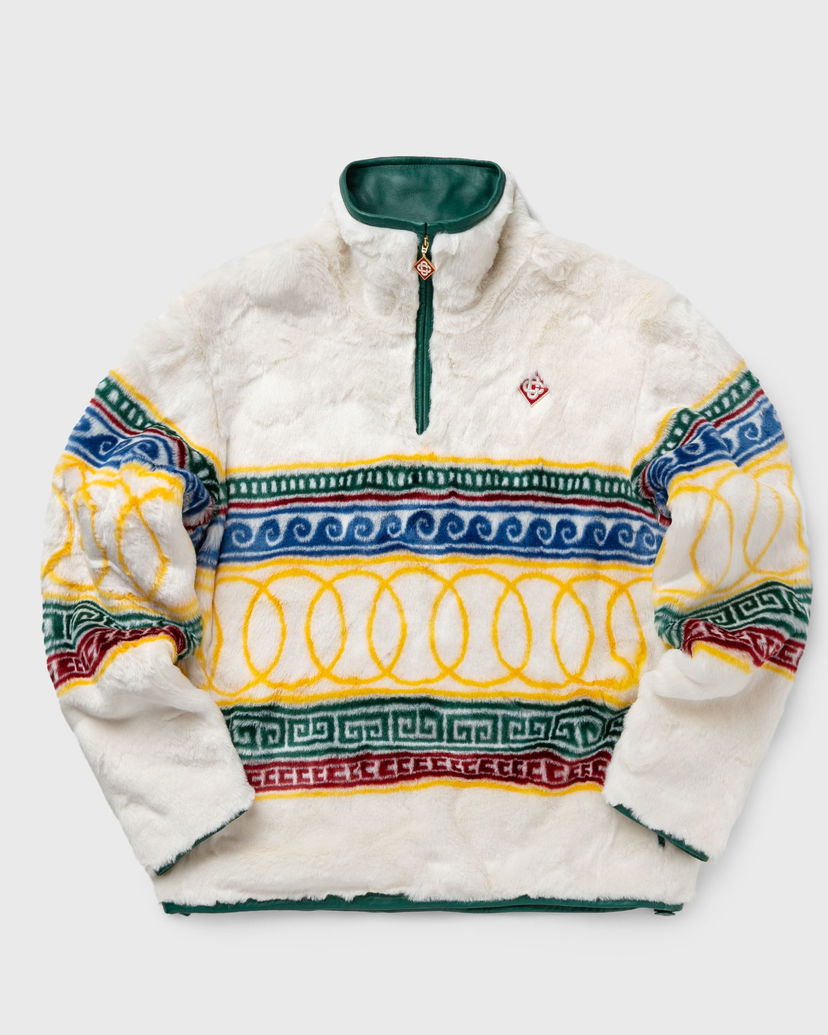 Jakke Casablanca JACQUARD FAUX FUR PULLOVER JACKET Gul | MF24-OT-123-01
