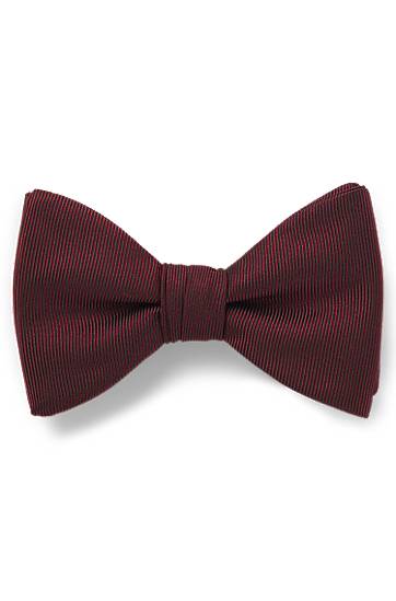 Tilbehør BOSS Pre-tied Silk Blend Ribbed Bow Tie Bourgogne | 50520667