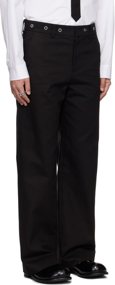 Bukser We11done We11done Eyelet Detailed Trousers Sort | WD-PT0-25-269-M-BK, 1