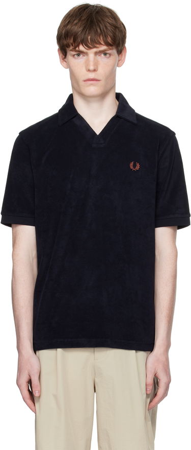 Polo skjorte Fred Perry Fred Perry Open Collar Towelling Polo Sort | M7830, 0