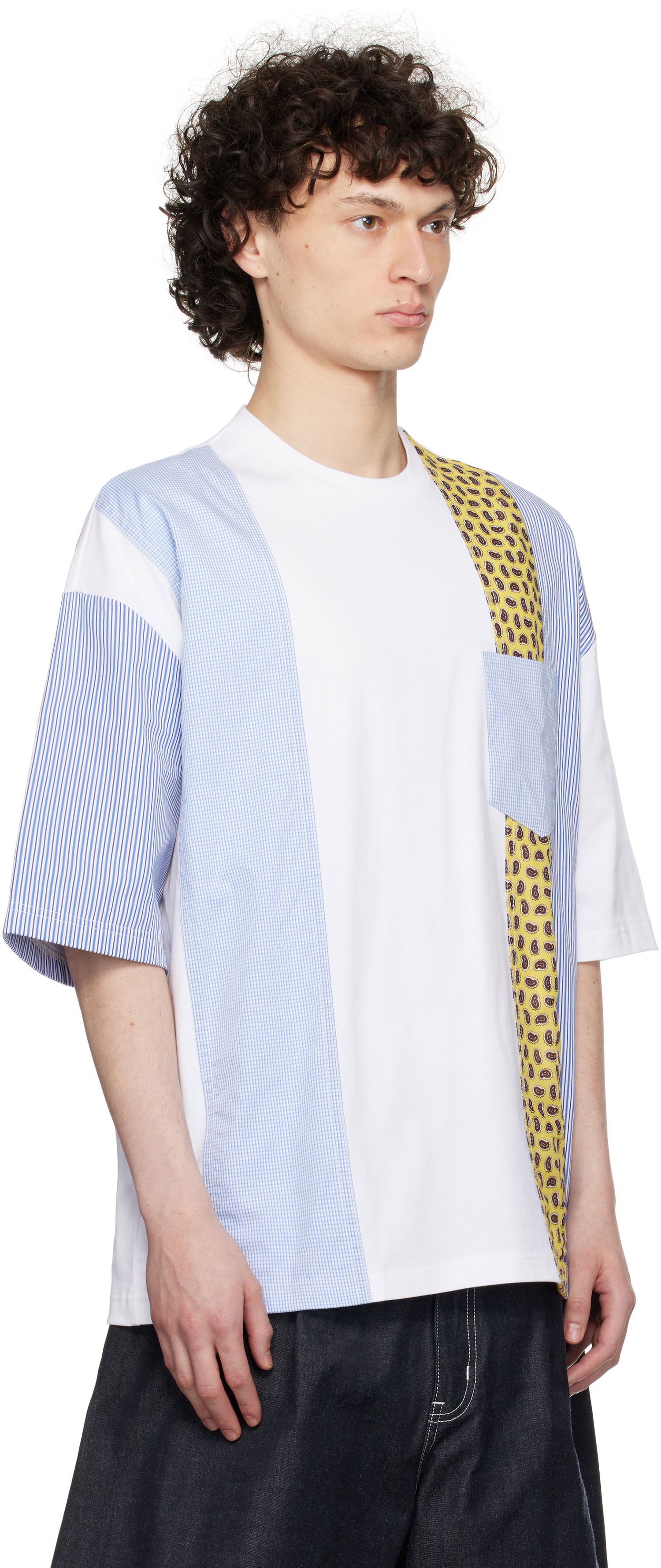 T-shirt Comme des Garçons Comme des Garçons Homme Multi-Fabric T-Shirt Hvid | HO-T010-051, 1