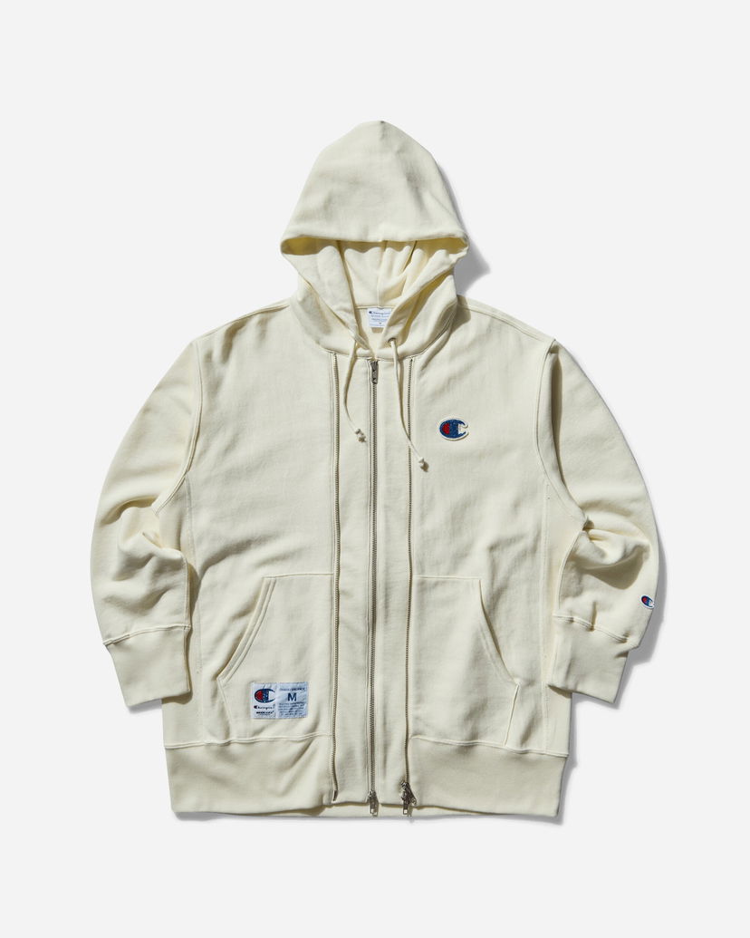 Sweatshirt UNDERCOVER Reverse Weave Double Zip Hoodie Beige | UC1E4811 001