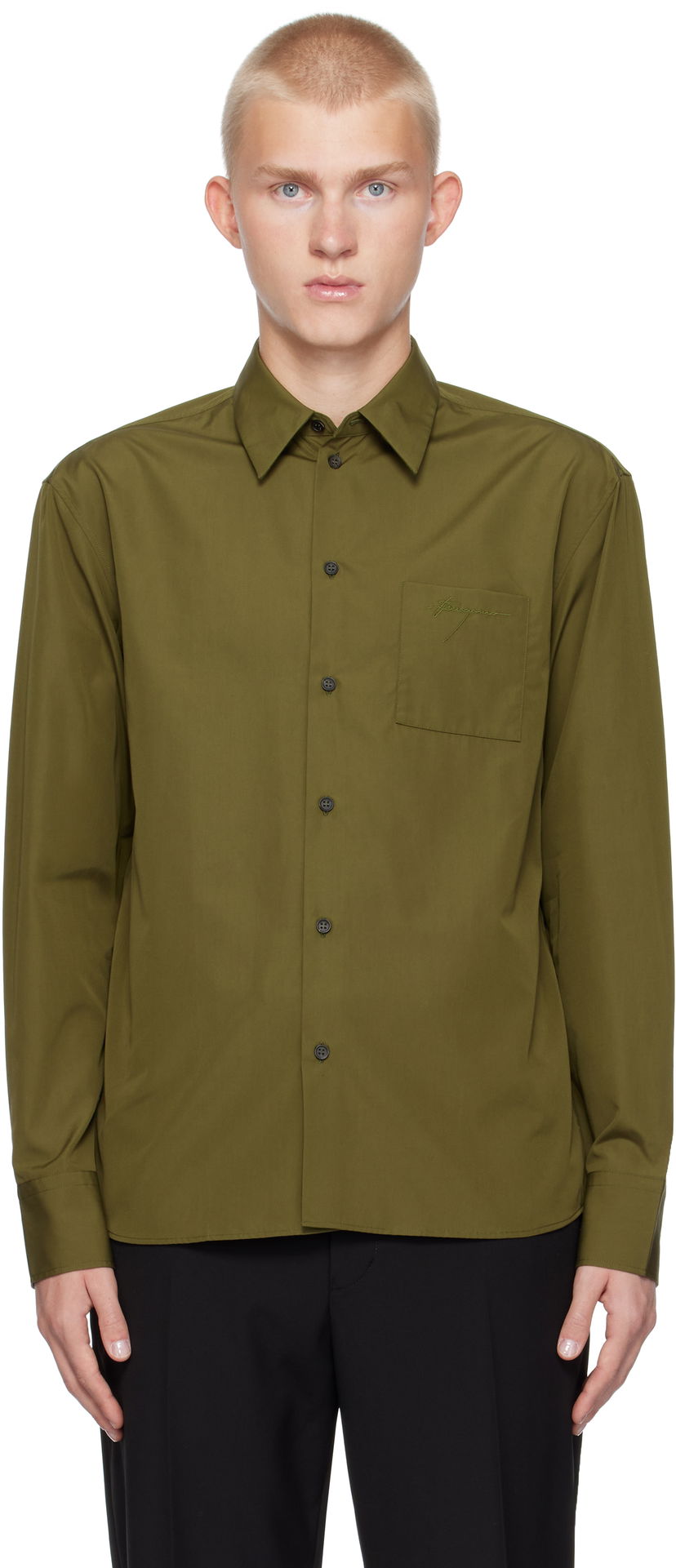 Skjorte FERRAGAMO Long Sleeved Shirt Grøn | 777498