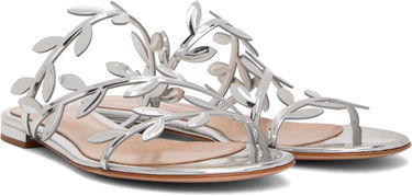 Sneakers og sko Gianvito Rossi Flavia 05 Leaf Detail Slide Sandals Metalisk | G15680-05RIC-MET, 3