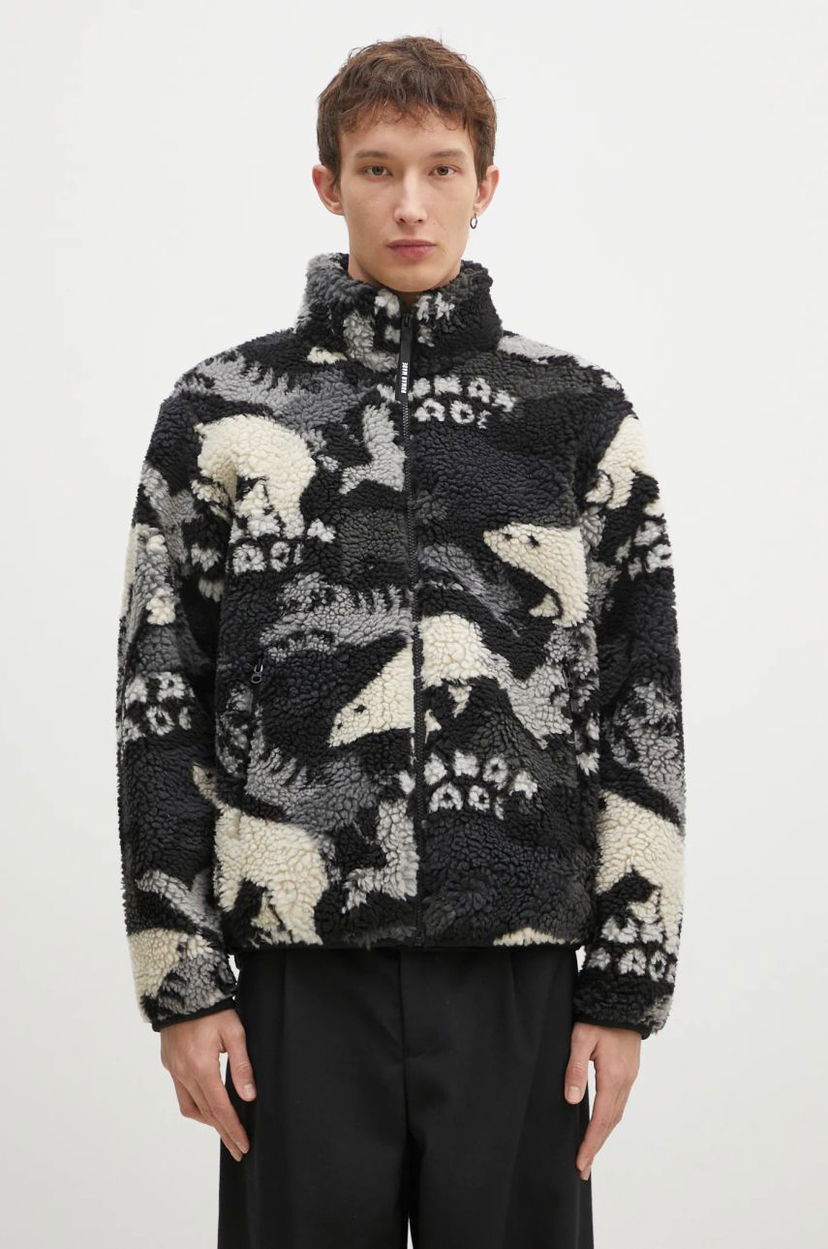 Sweatshirt Human Made Animal Print Fleece Jacket Sort | HM28JK038