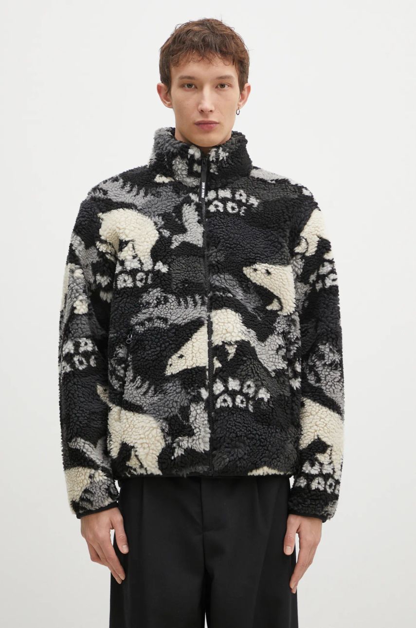 Sweatshirt Human Made Animal Print Fleece Jacket Sort | HM28JK038, 0