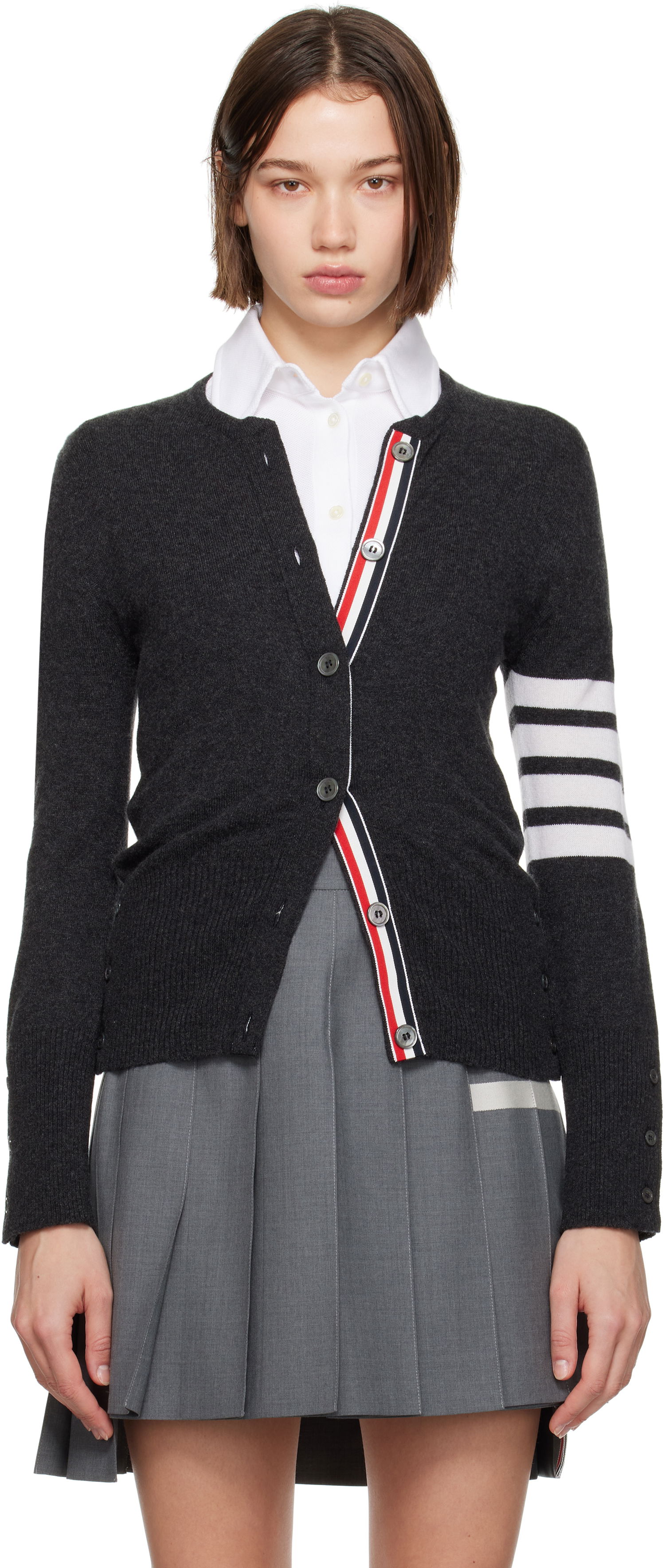 Sweater Thom Browne Cashmere 4-Bar Classic Cardigan Grå | FKC002A-00011, 0