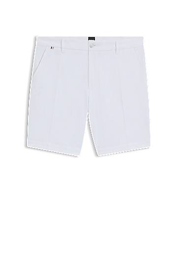 Shorts BOSS Slim-Fit Stretch Cotton Shorts Hvid | 50543951