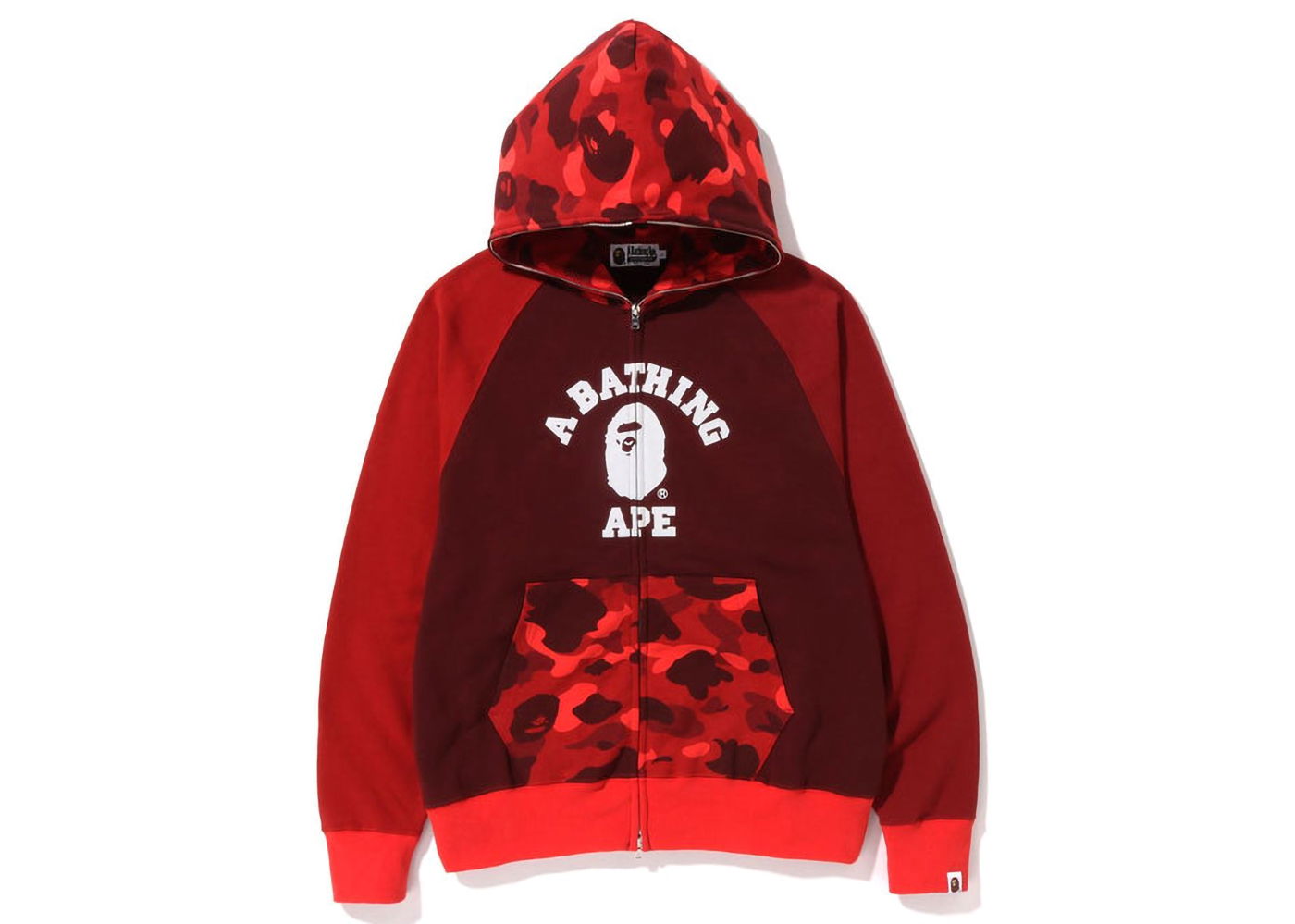 Sweatshirt BAPE Color Camo Relaxed Fit Full Zip Hoodie Rød | 1I80-115-008, 0